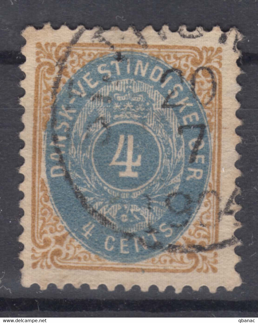 Denmark Danish Antilles (West India) 1896 Perf. 12 3/4 Inverted Frame Mi#16 II Used - Danimarca (Antille)