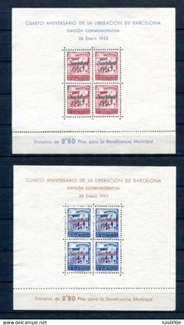 1943.ESPAÑA.BARCELONA.EDIFIL 53/54(*).NUEVOS.CATALOGO 72€ - Barcelona