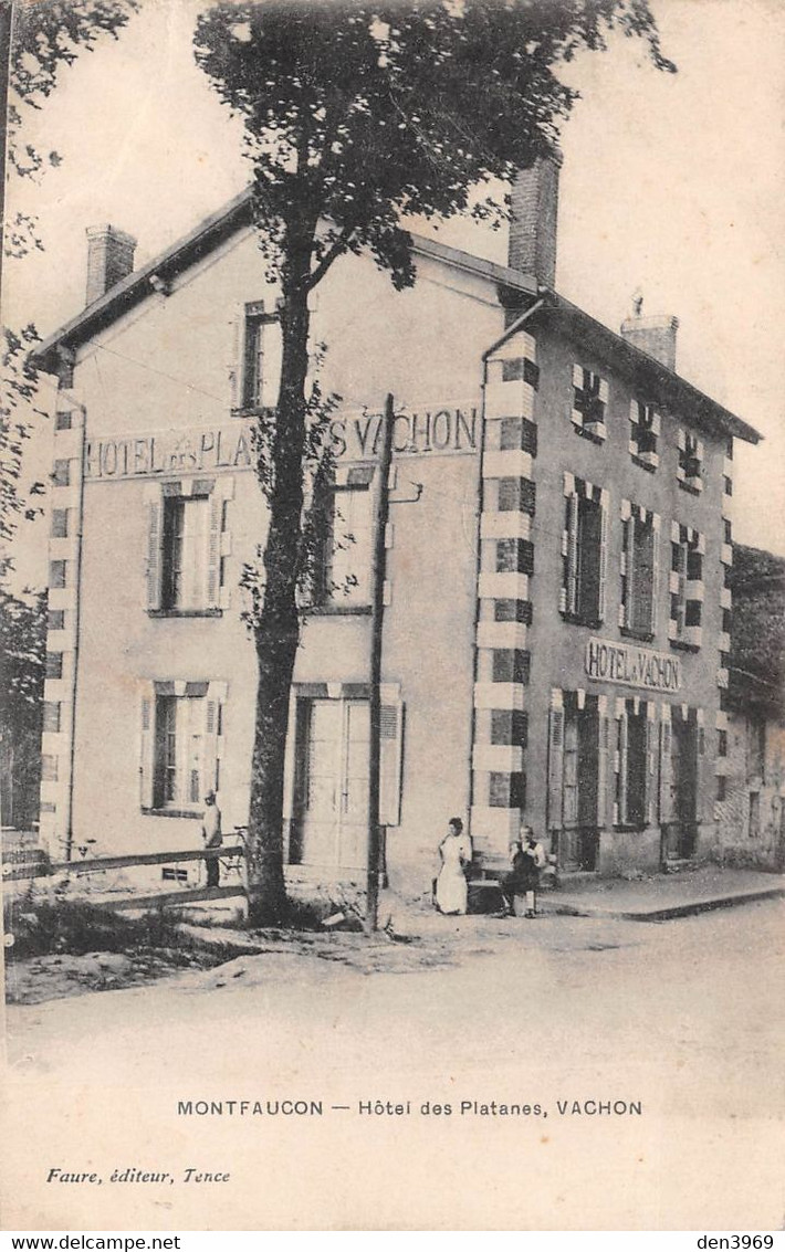 MONTFAUCON-en-VELAY (Haute-Loire) - Hôtel Des Platanes, Vachon - Montfaucon En Velay