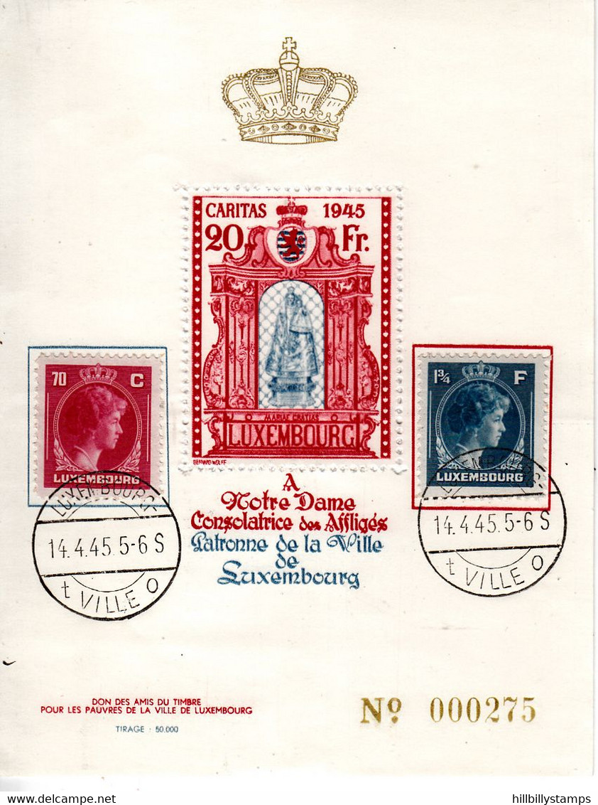 LUXEMBOURG   P1 PRIVATE FUND RAISING SOUV. SHEET  YEAR  1945  VERY NICE CONDITION AND SCARCE - Privé