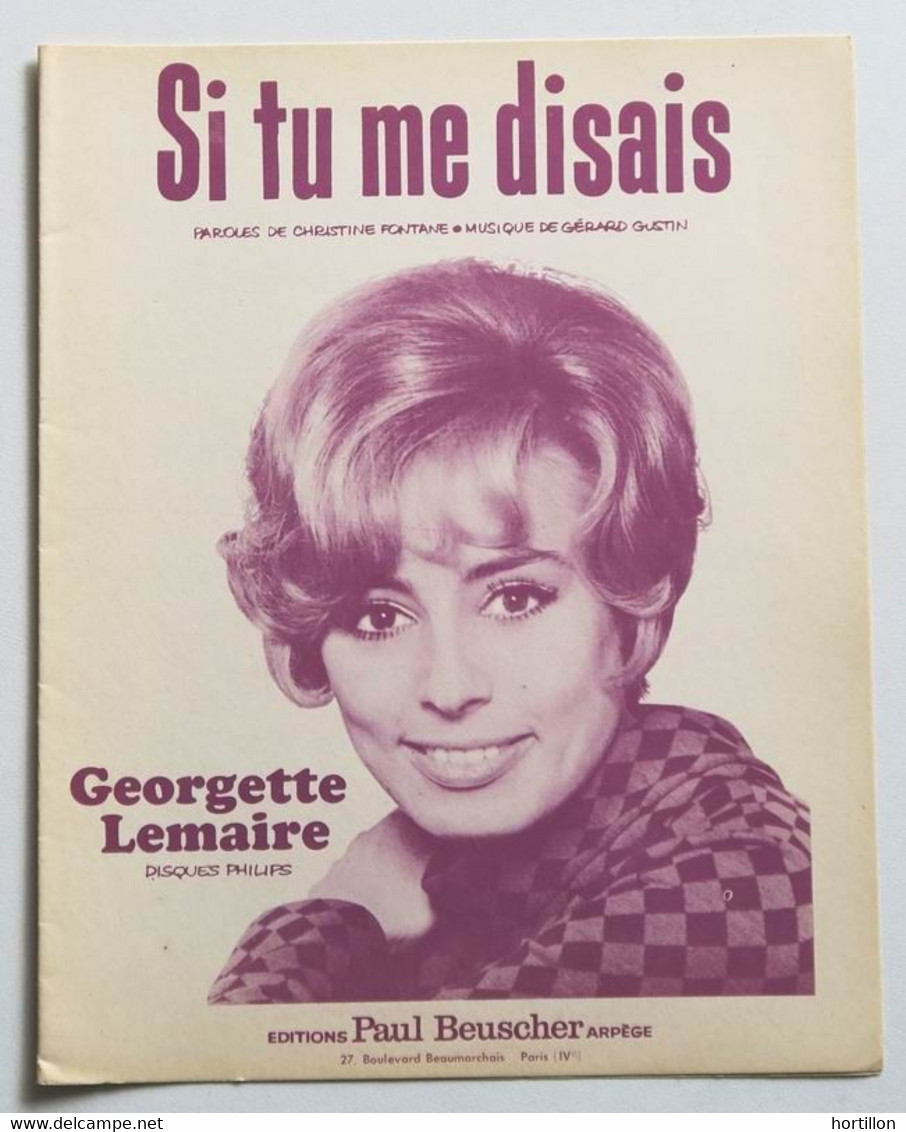 Partition Vintage Sheet Music GEORGETTE LEMAIRE : Si Tu Me Disais - Song Books