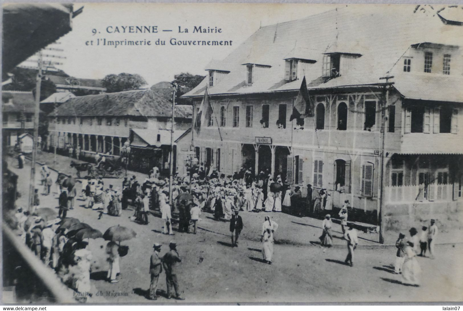 C. P. A. : GUYANE : CAYENNE : La Mairie Et L'Imprimerie Du Gouvernement, Animé, En 1921 - Cayenne