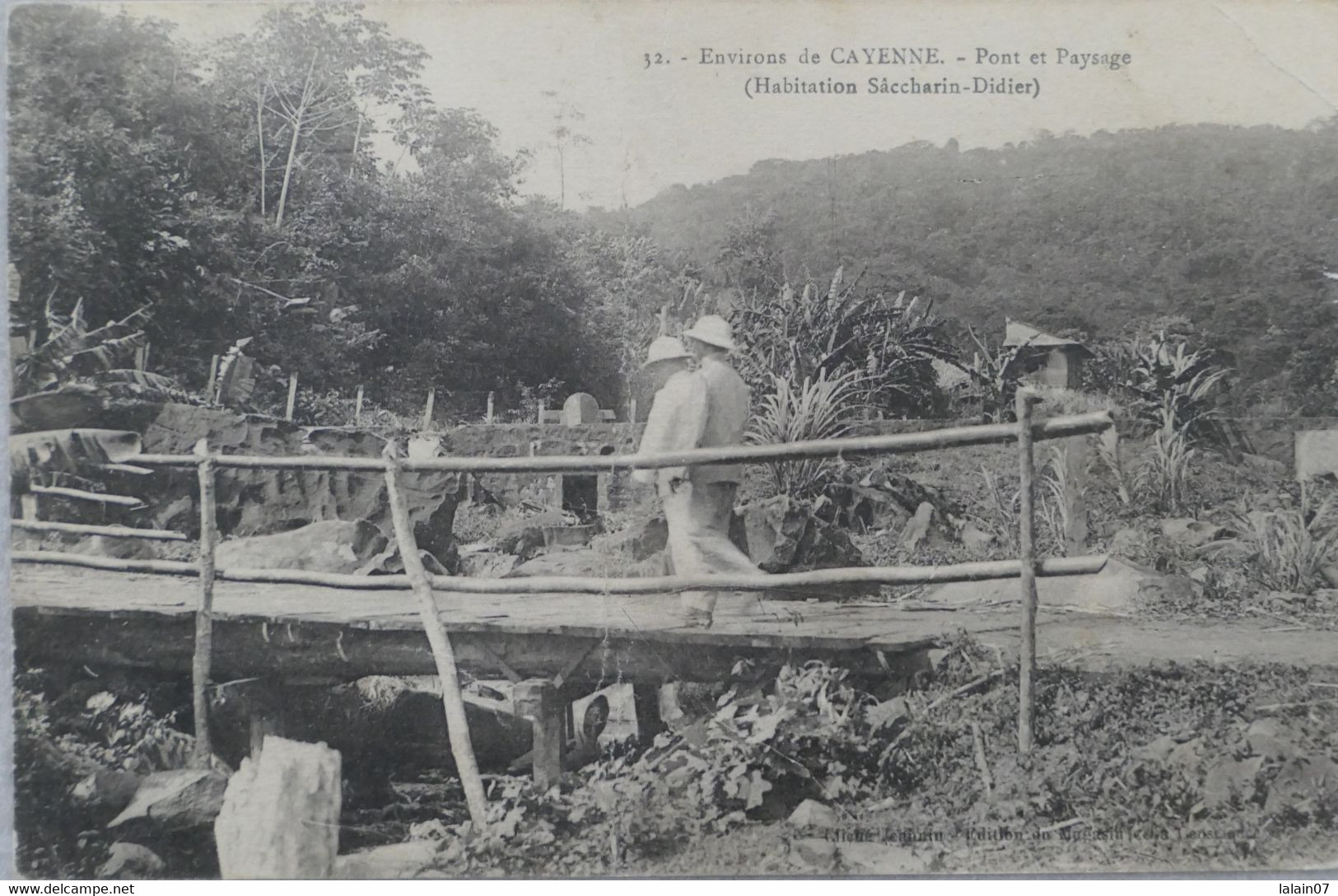 C. P. A. : GUYANE : Environs De CAYENNE : Pont Et Paysage, Habitation Sâccharin Didier, Animé, En 1926 - Cayenne