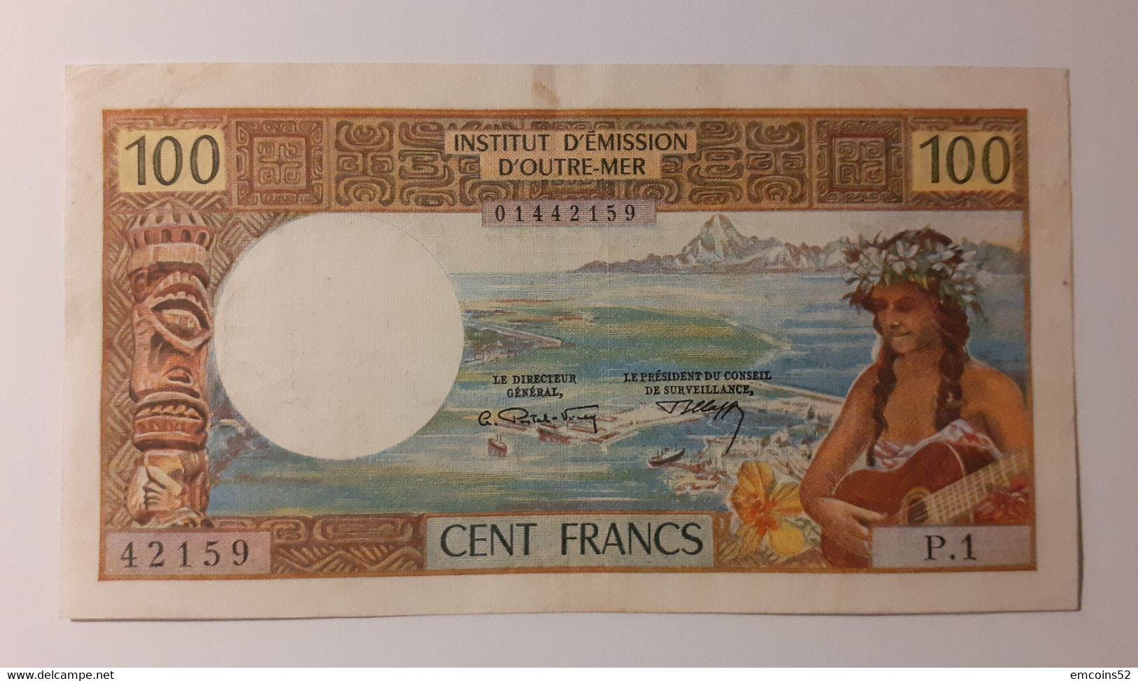 TAHITI / PAPEETE 100 FRANCS 1969  P-23  VF - Papeete (Französisch-Polynesien 1914-1985)