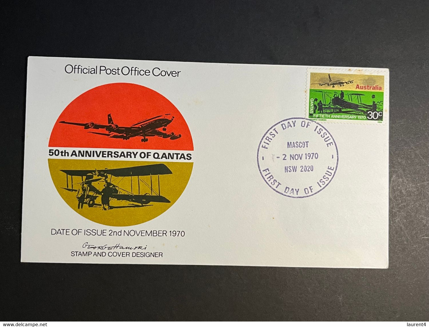 (4 N 13 A) Australia - $ 1.00 Coin Centenary Of QANTAS 2020 / Qantas 50th Anniversary FDC 1970 + 2 QANTAS FDC - Dollar