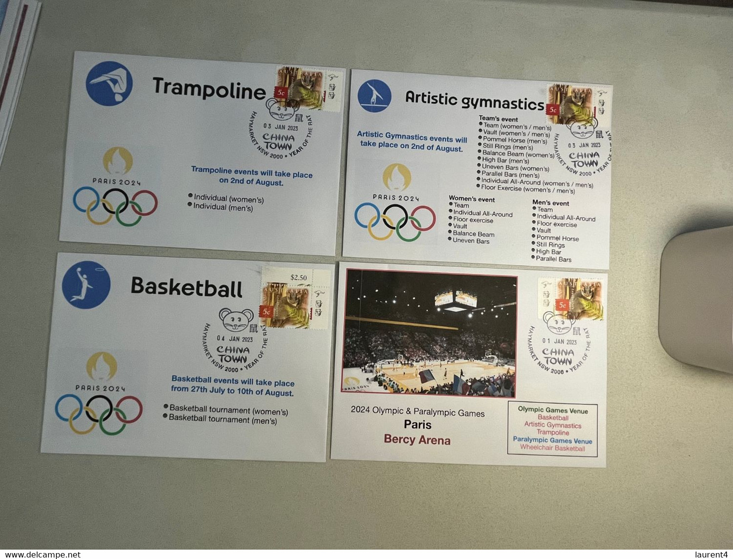 (4 N 14 A) Paris 2024 Olympic Games - Olympic Venues & Sport - Paris Bercy Arena (Basketball - Gymnastic - Trampoline) 4 - Sommer 2024: Paris