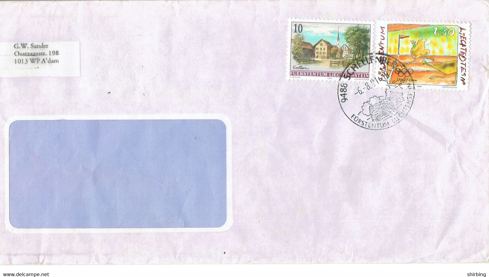 C1 : Liechtenstein - Building, Architecture, Animal Olympic Race, Chicken, Poultry Animal Stamps Used On Cover - Briefe U. Dokumente