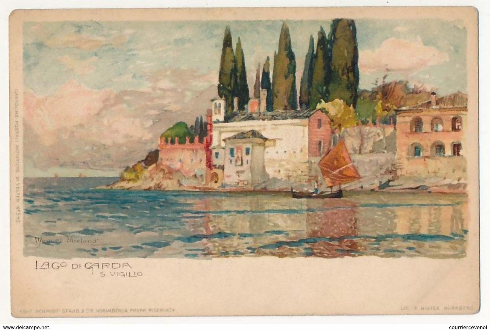 CPA - ITALIE - LAGO DI GARDA S. VIGILIO - Lithographie Par Manuel Wielandt (M.W.) - Altri & Non Classificati