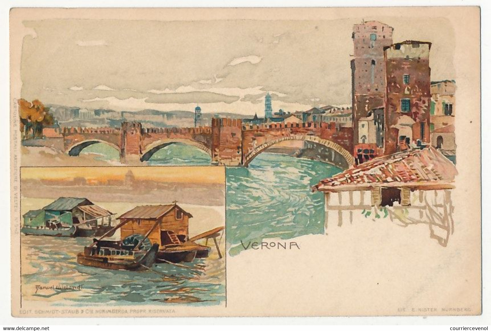 CPA - ITALIE - VERONA - Lithographie Par Manuel Wielandt (M.W.) - Verona