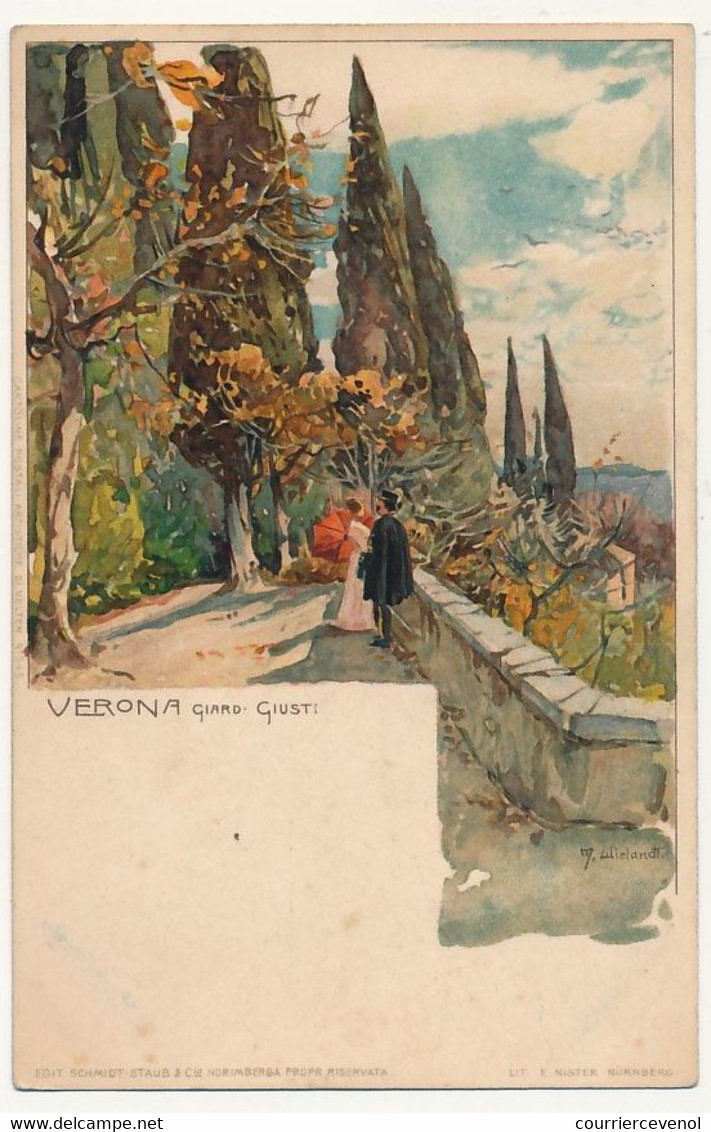 CPA - ITALIE - VERONA - Giard Giusti - Lithographie Par Manuel Wielandt (M.W.) - Verona