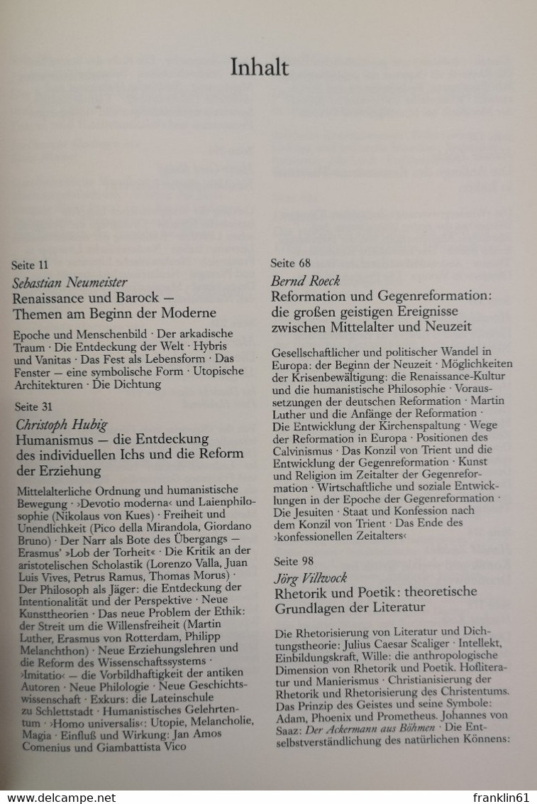 Propyläen-Geschichte Der Literatur. Dritter Band. Renaissance Und Barock. 1400 - 1700. - Glossaries