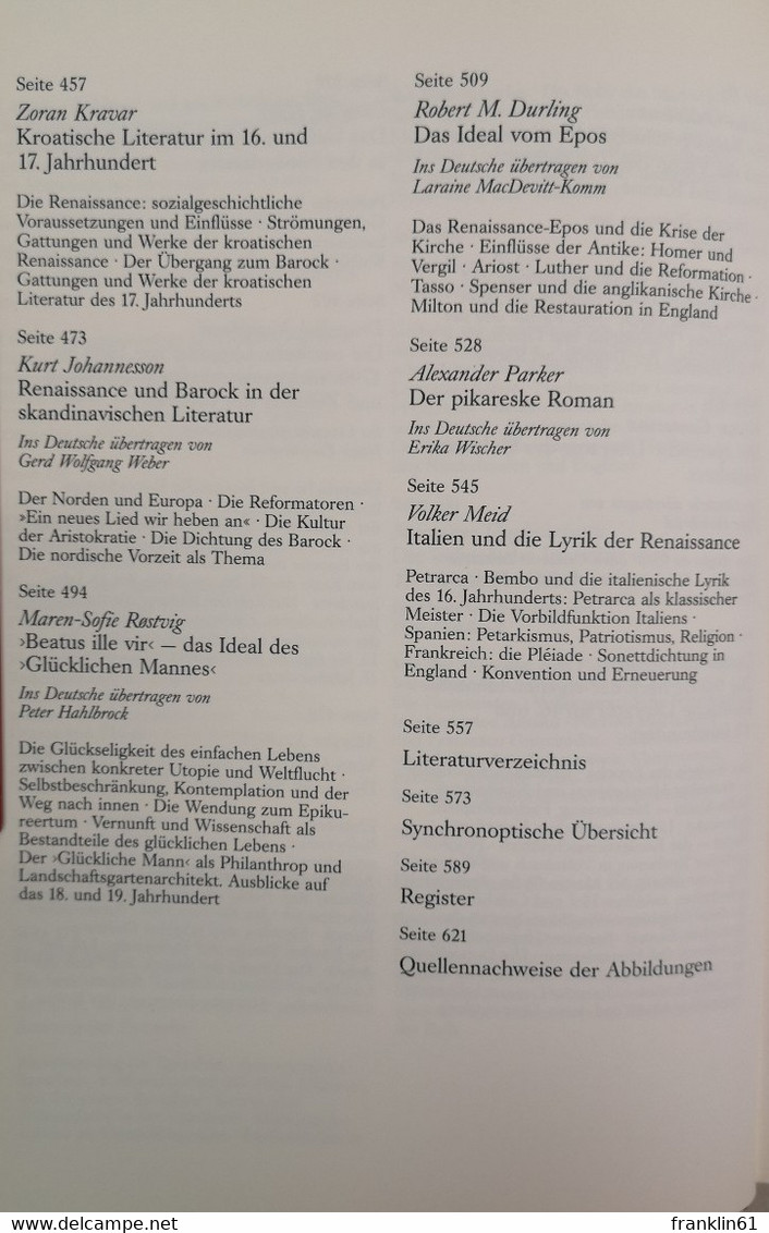 Propyläen-Geschichte der Literatur. Dritter Band. Renaissance und Barock. 1400 - 1700.