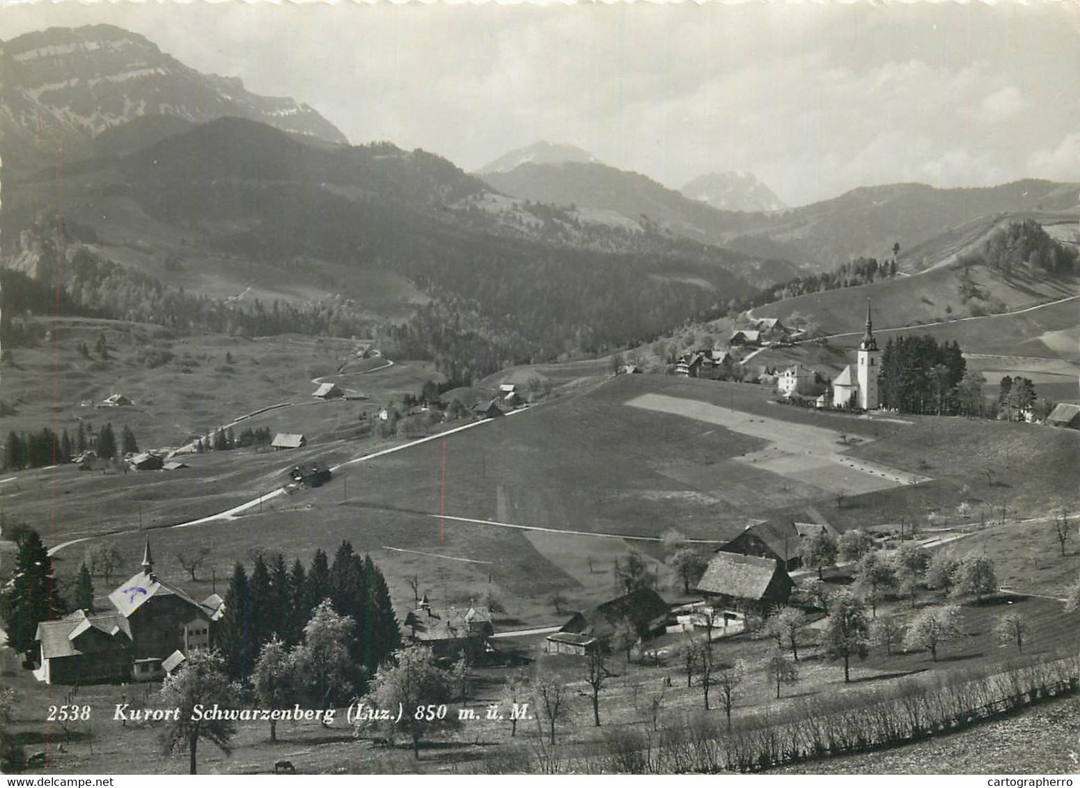 Postcard Switzerland Kurort Schwarzenberg Panorama - Schwarzenberg