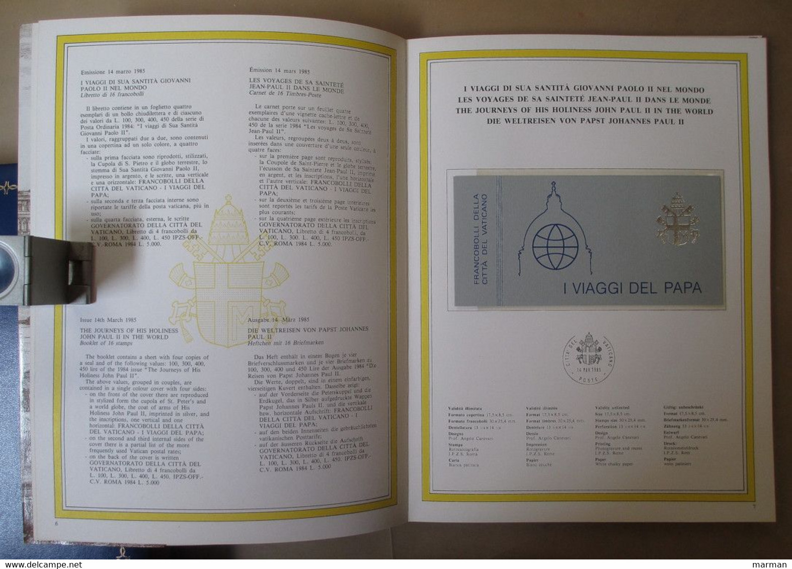 VATICANO Volume Ufficiale Emissioni 1985 - Verzamelingen