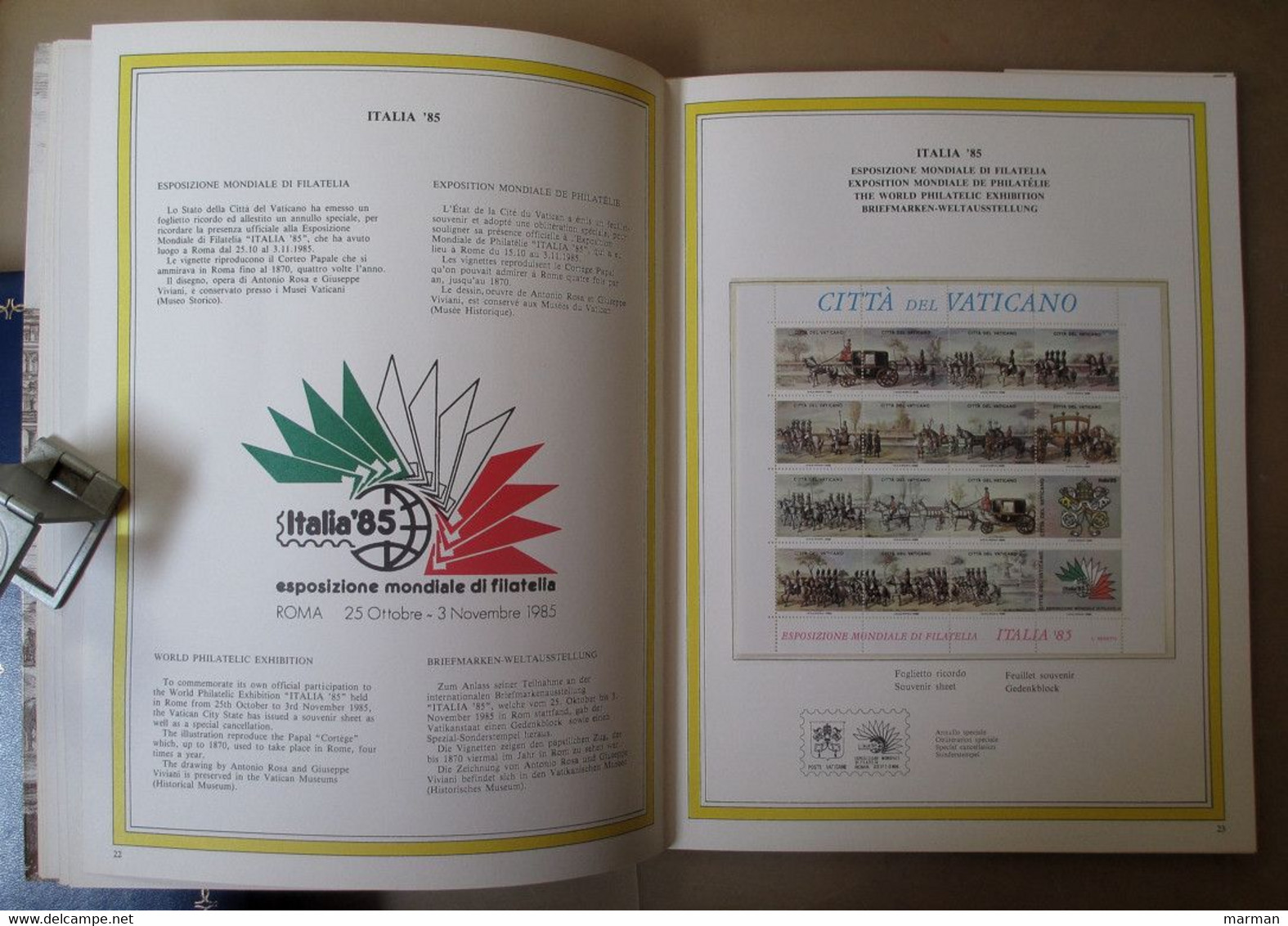 VATICANO Volume Ufficiale Emissioni 1985 - Colecciones