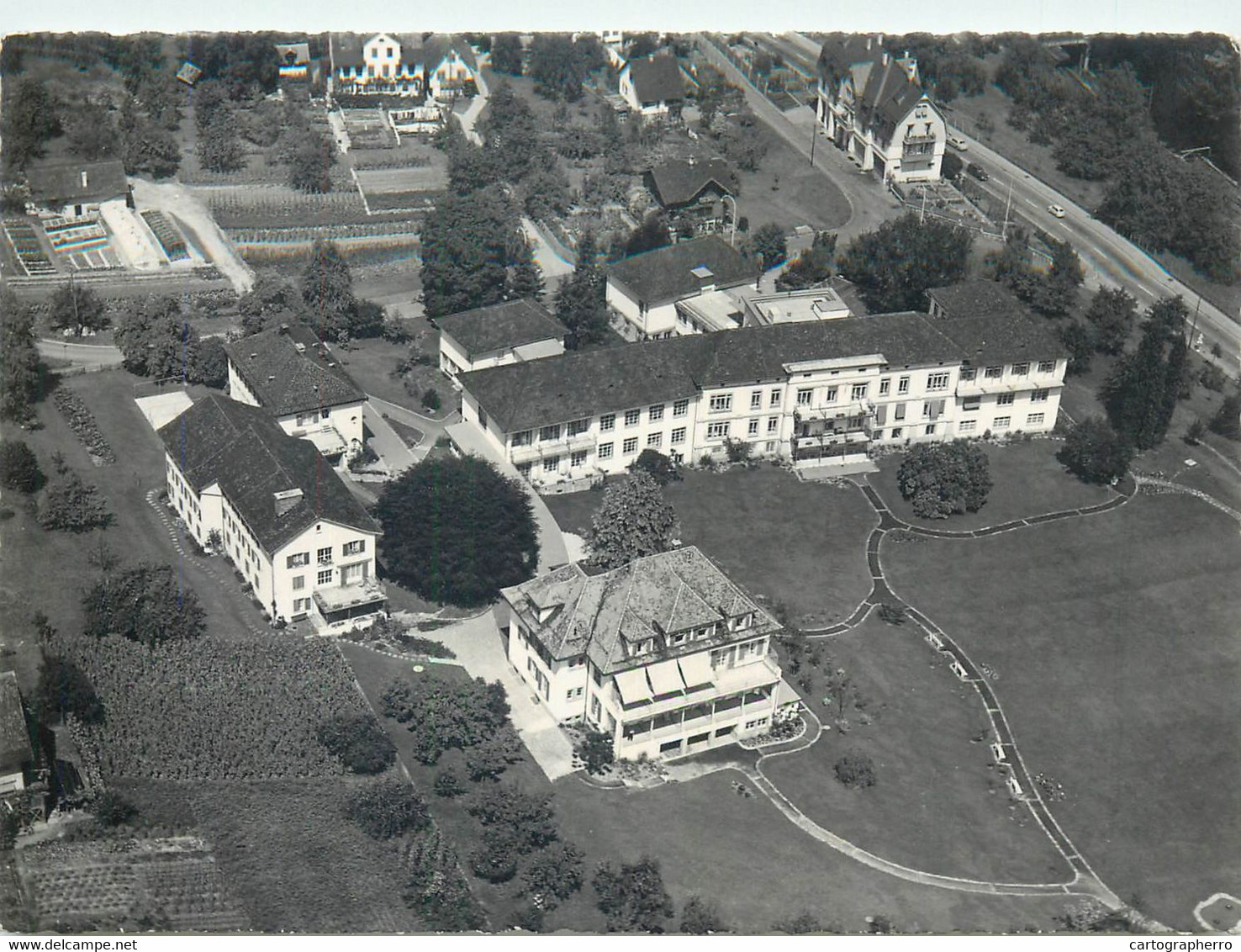 Postcard Switzerland Flugaufnahme Horgen Krankenhaus Aerial - Horgen