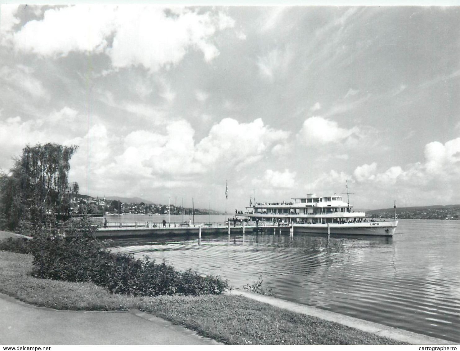 Postcard Switzerland Horgen Schiffsteg Cruise Ship - Steg