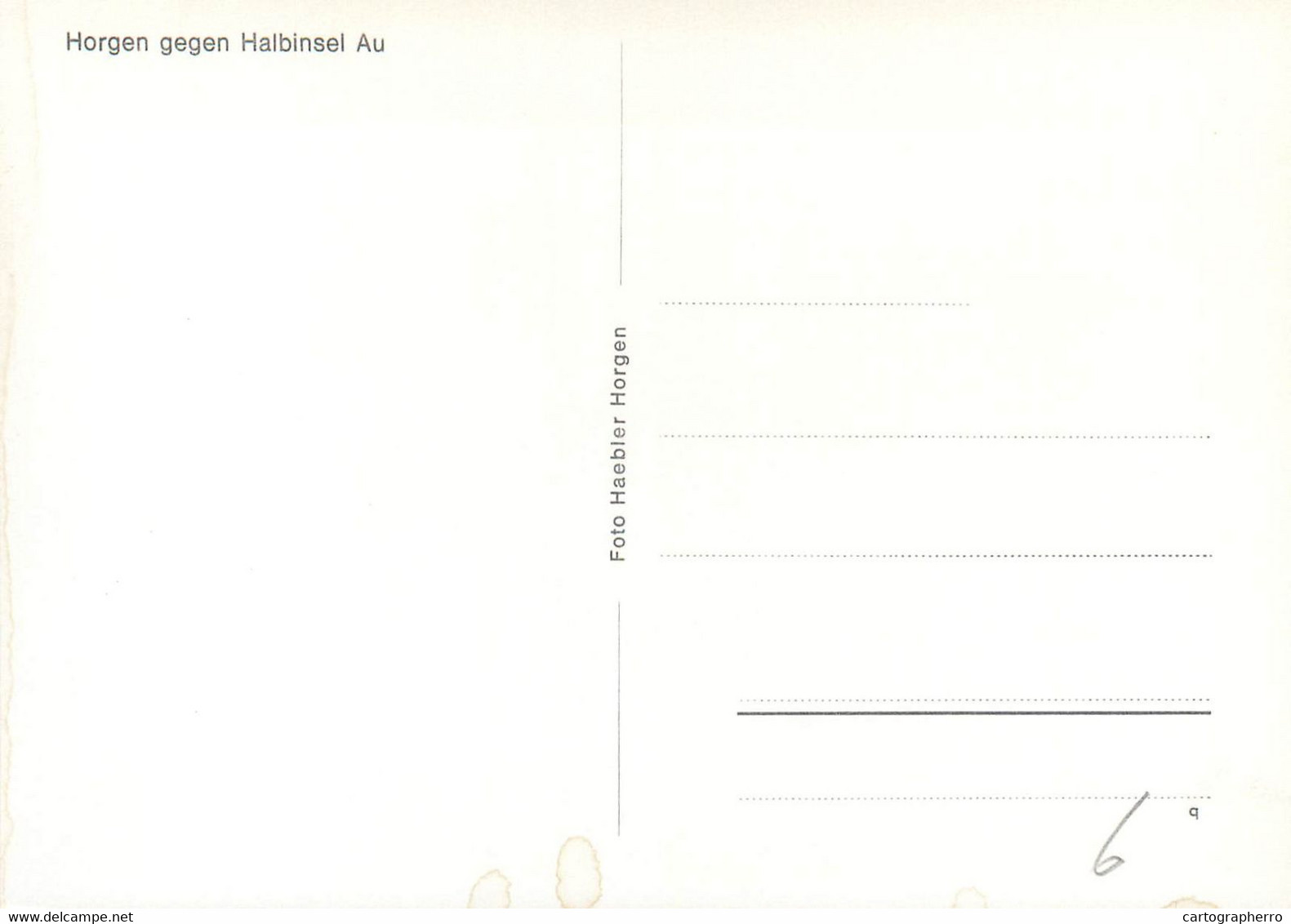 Postcard Switzerland Horgen Gegen Halbinsel Au - Horgen