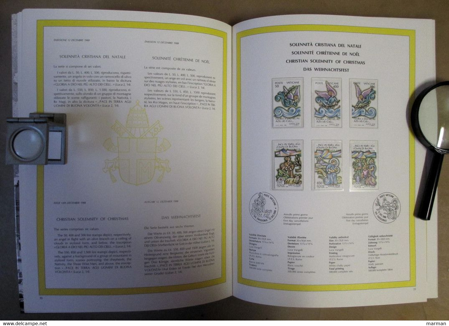 VATICANO Volume Ufficiale Emissioni 1988 - Colecciones