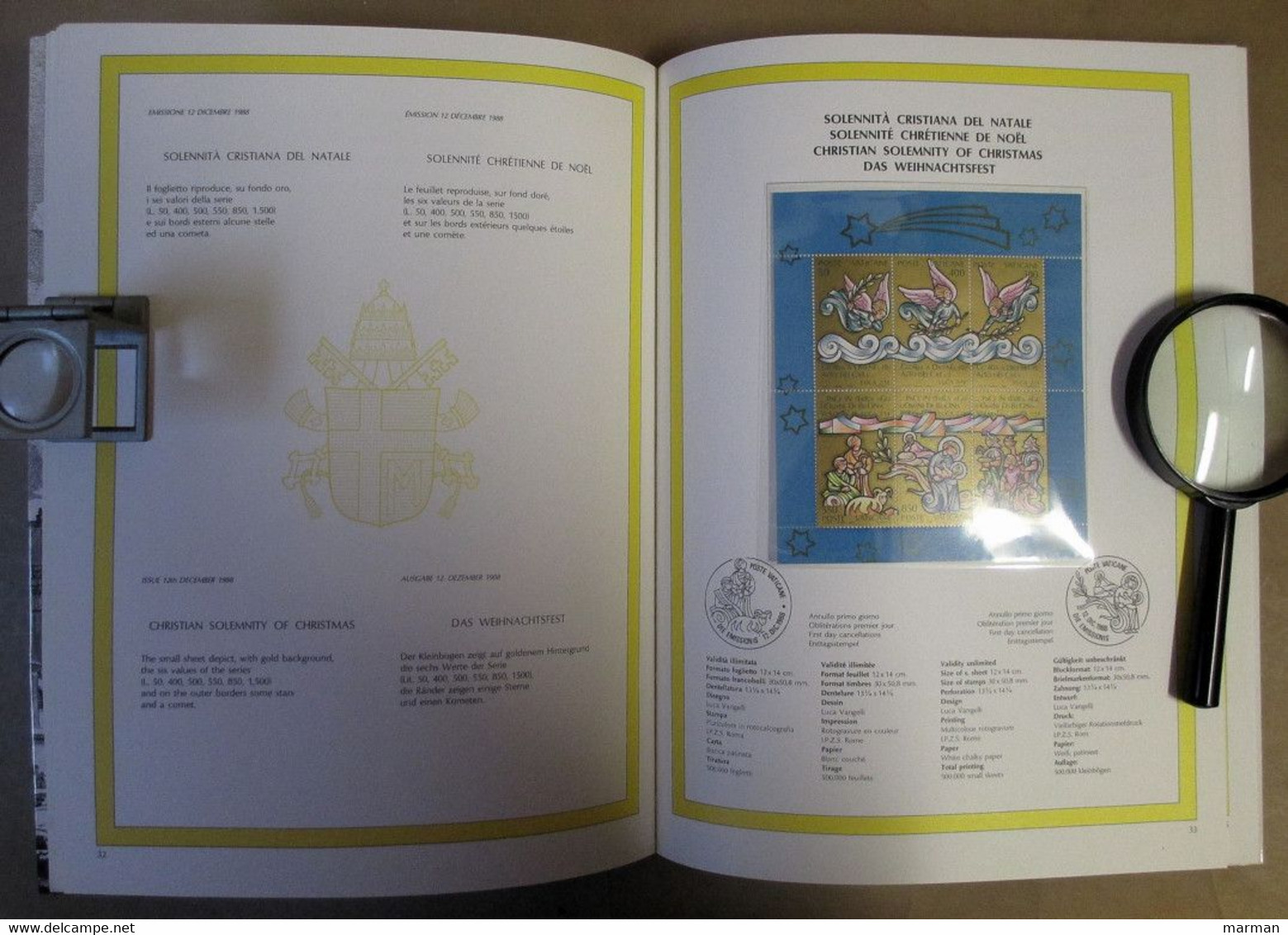 VATICANO Volume Ufficiale Emissioni 1988 - Verzamelingen