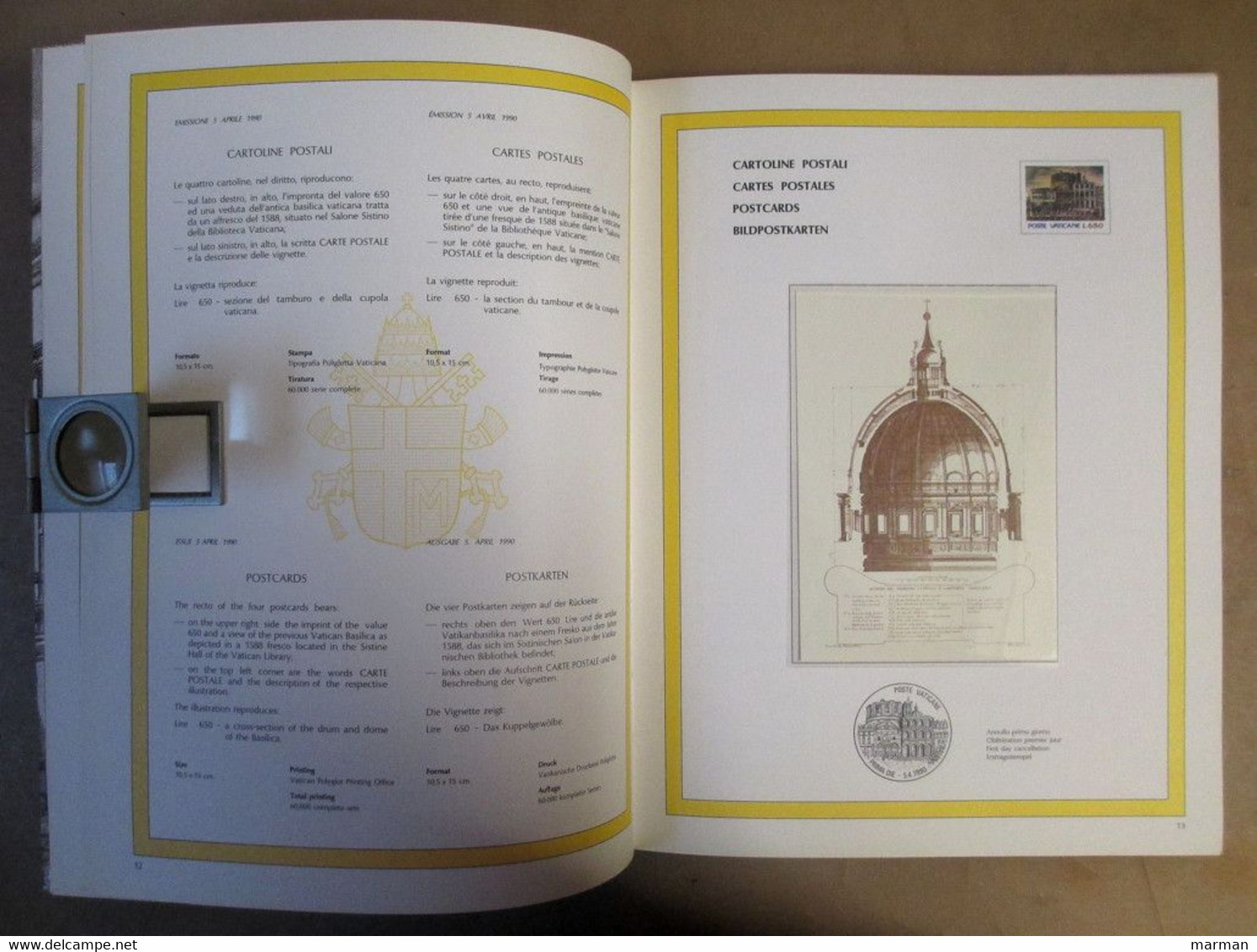 VATICANO Volume Ufficiale Emissioni 1990 - Colecciones