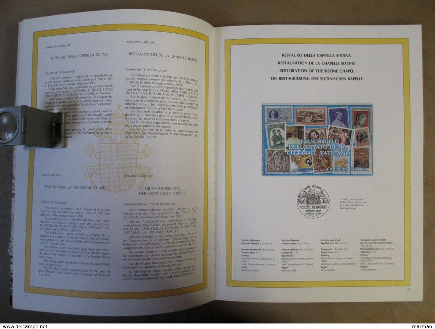 VATICANO Volume Ufficiale Emissioni 1991 - Annate Complete