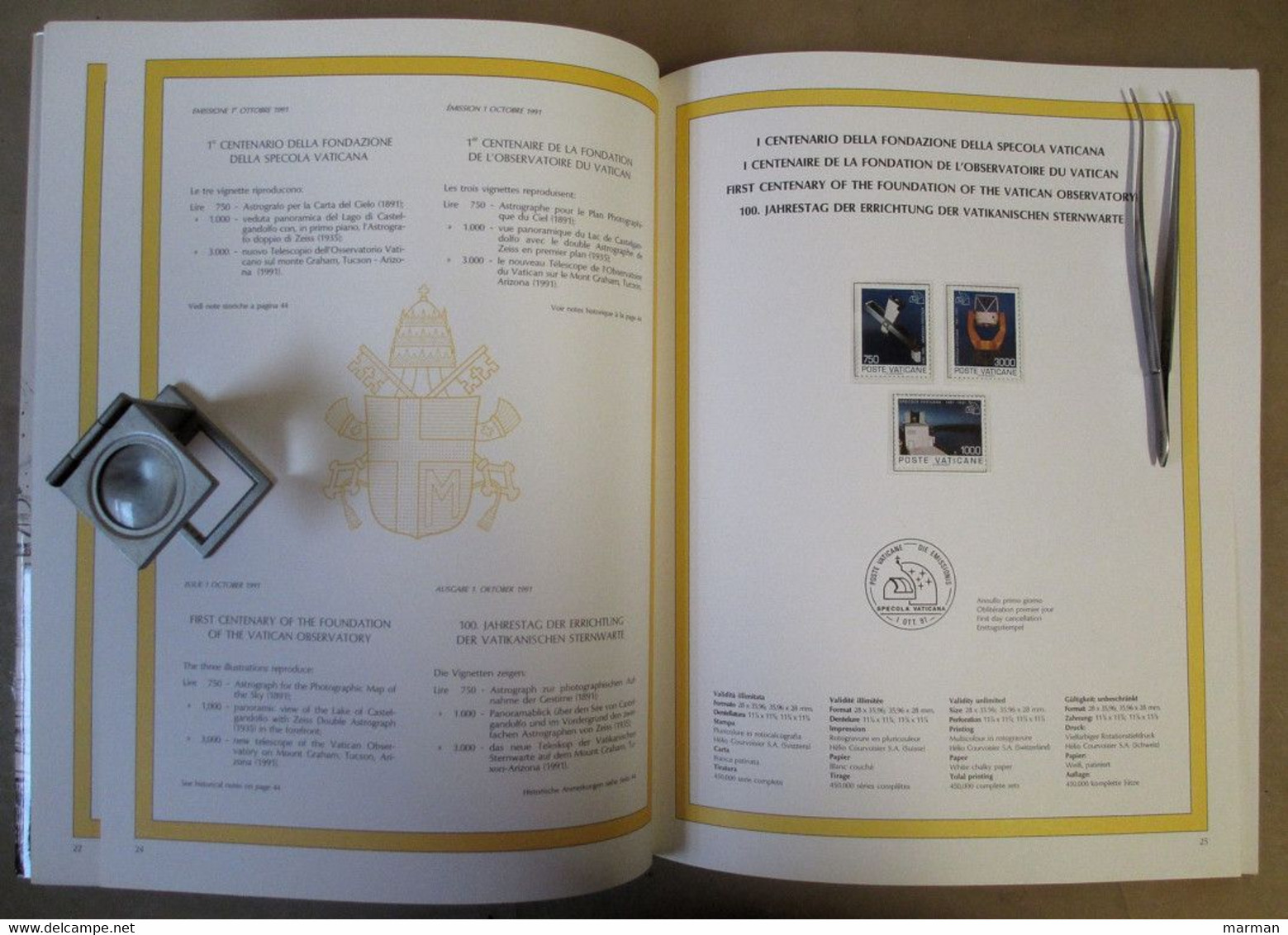 VATICANO Volume Ufficiale Emissioni 1991 - Collections