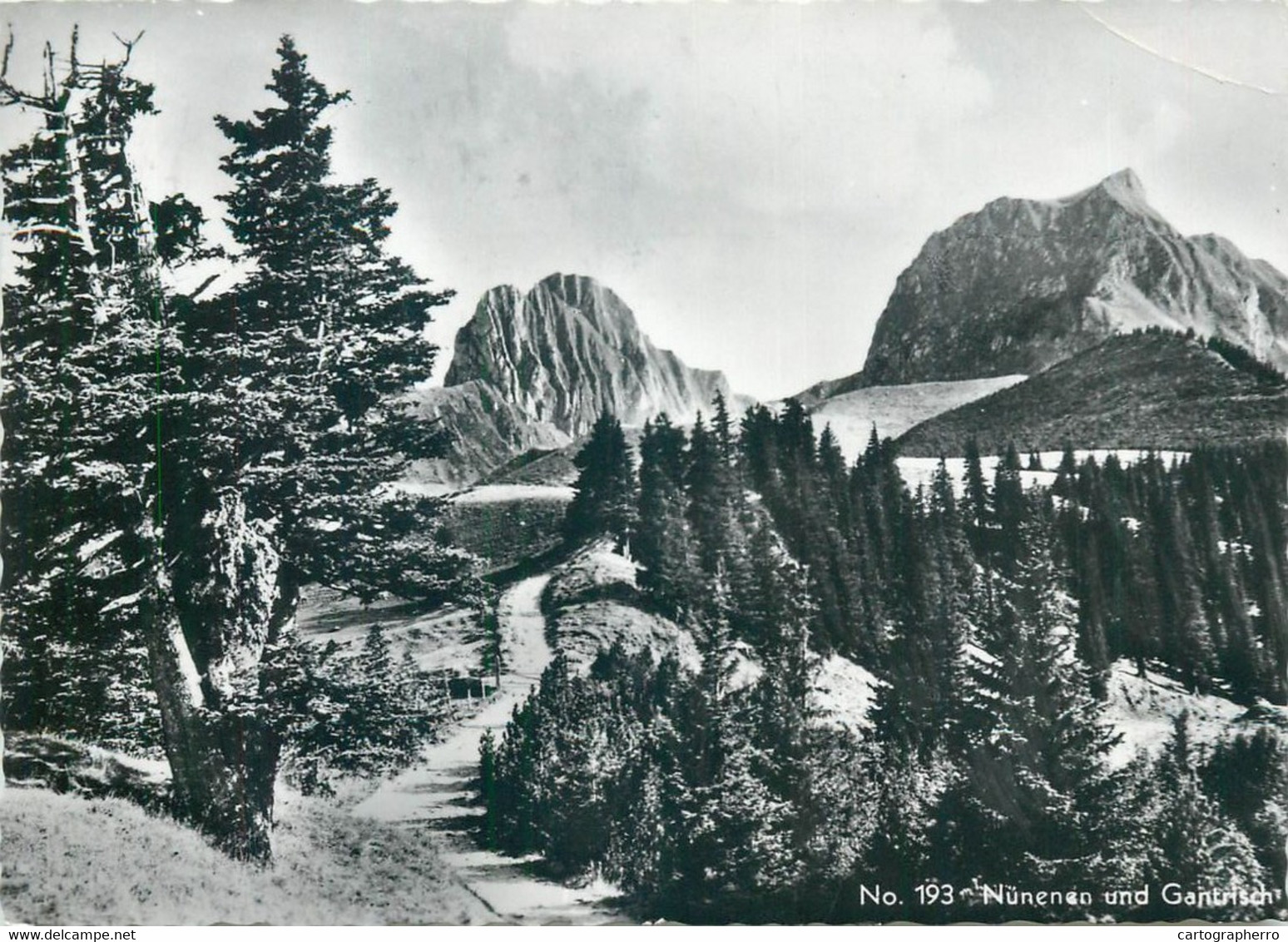 Postcard Switzerland Nunenen Und Gantrisch Mountain Forest Scene 1967 - Risch-Rotkreuz