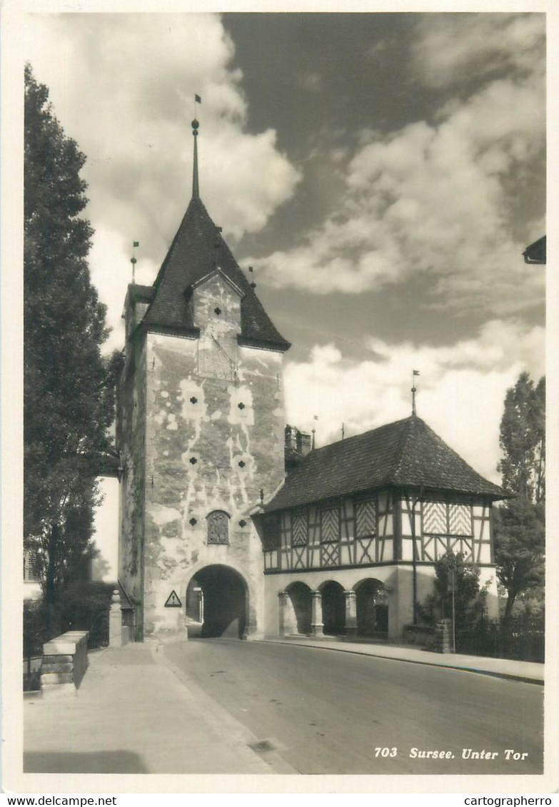 Postcard Switzerland Sursee Uniter Tor - Sursee