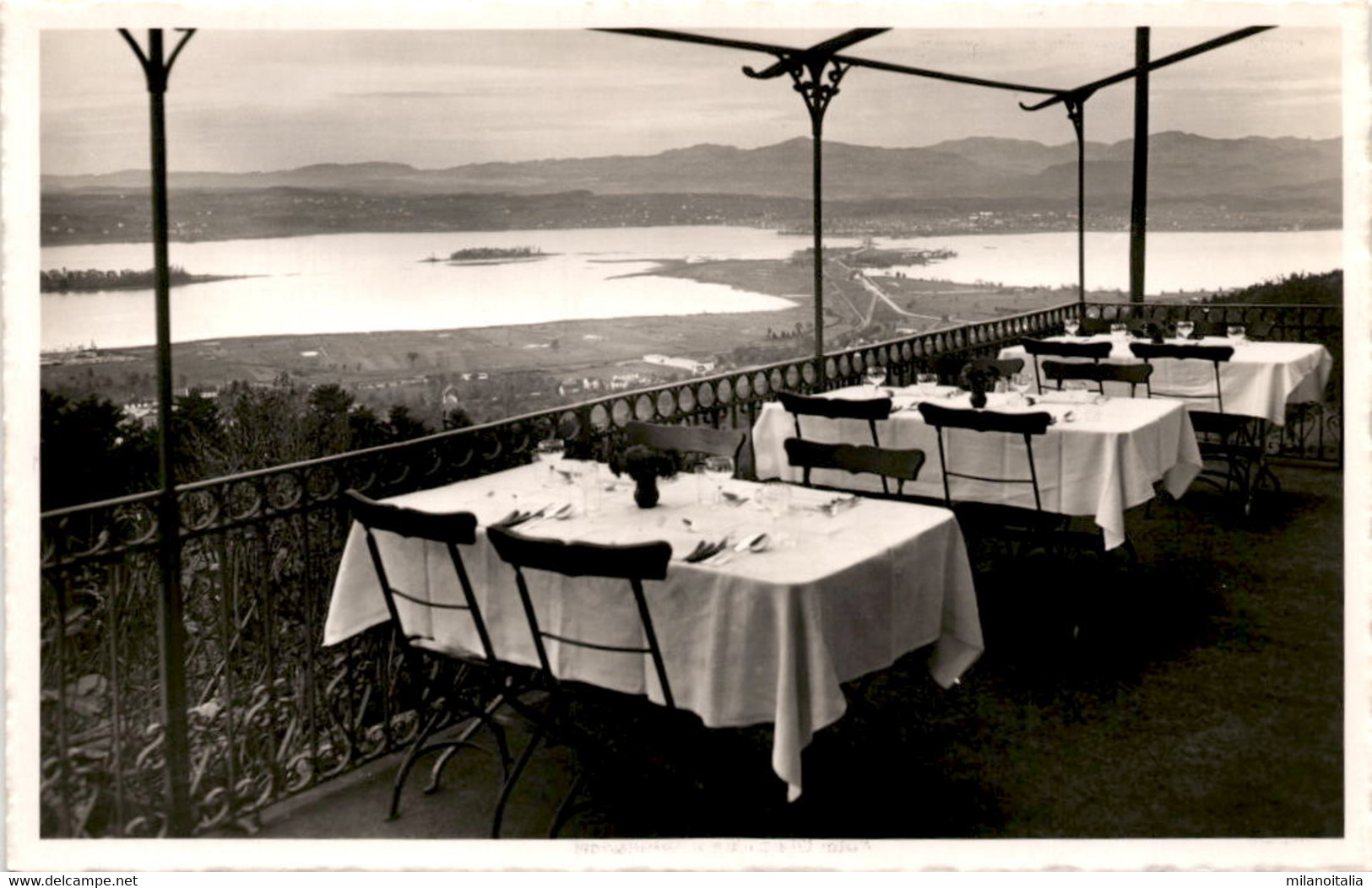 Hotel Luegeten Pfäffikon - Blick Von Der Terrasse Gegen Rapperswil (4294) - Pfäffikon