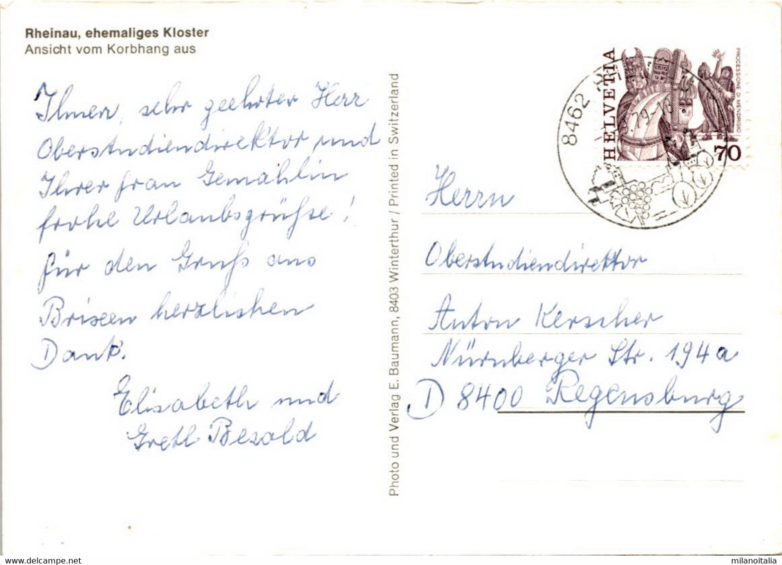 Rheinau, Ehemaliges Kloster - Ansicht Vom Korbhang Aus * 3. 9. 1979 - Rheinau