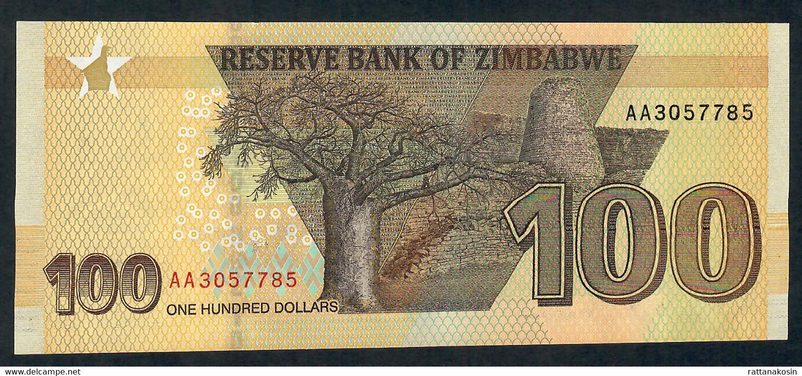 ZIMBABWE NLP 100 Dollars 2020 Issued 2022 #AA     UNC. - Simbabwe