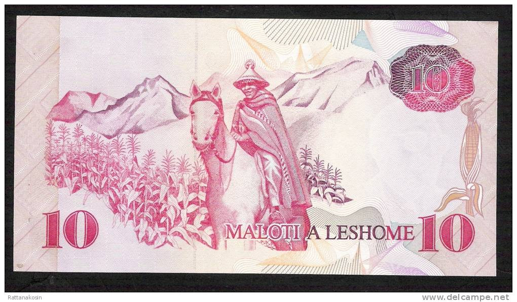 LESOTHO   P11 10 MALOTI 1990 #B  Signature 3   UNC. - Lesoto