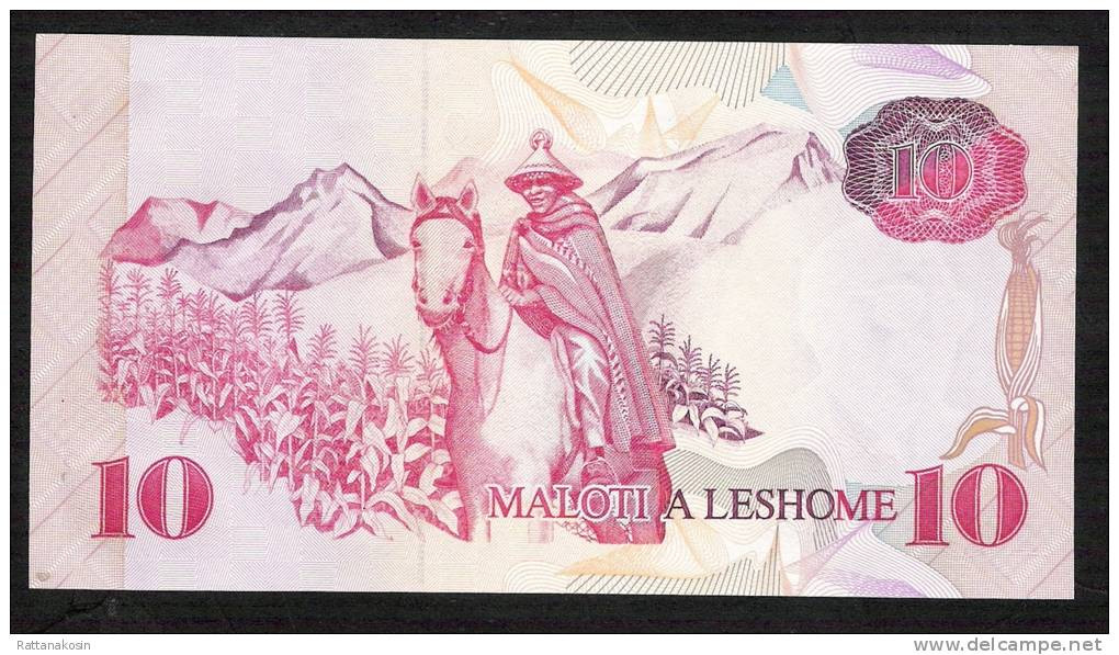 LESOTHO   P11 10 MALOTI 1990 #B  Signature 3   UNC. - Lesotho