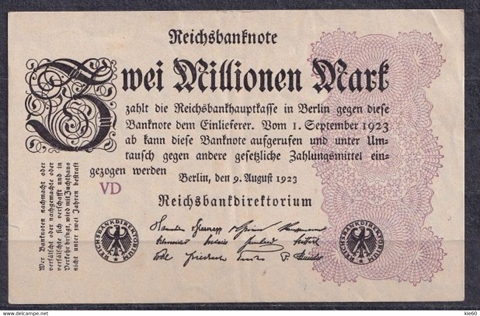 Germany - 1923 - 2 000 000 Mark  - Wmk  Small Circles.. R103c.. XF - 2 Millionen Mark