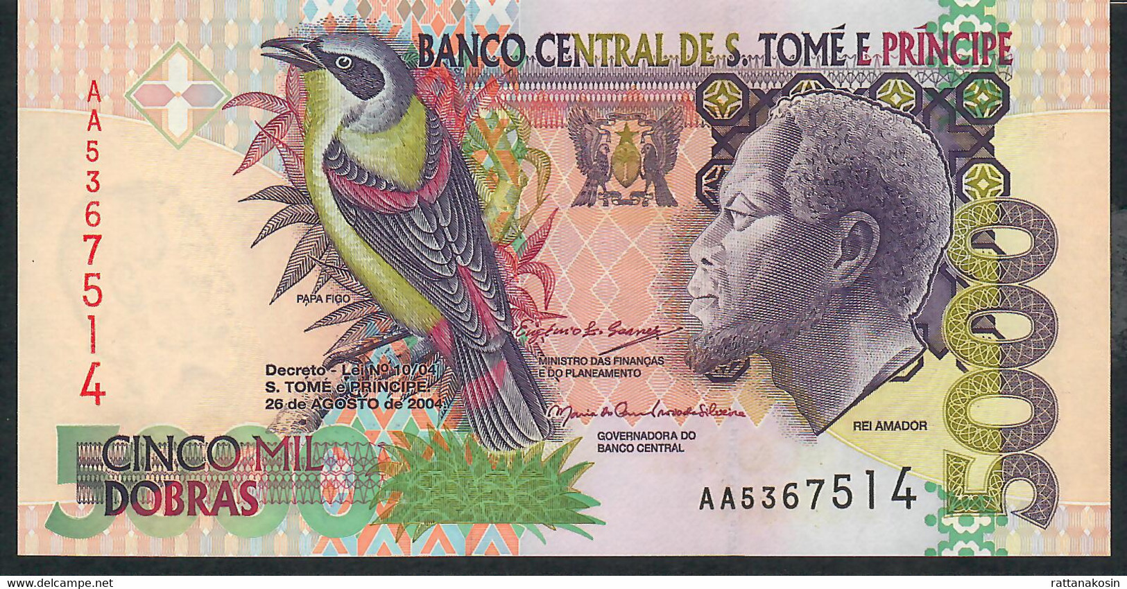 SAO TOME E PRINCIPE P65c 5000 DOBRAS 2004 #AA   UNC. - Sao Tomé Et Principe