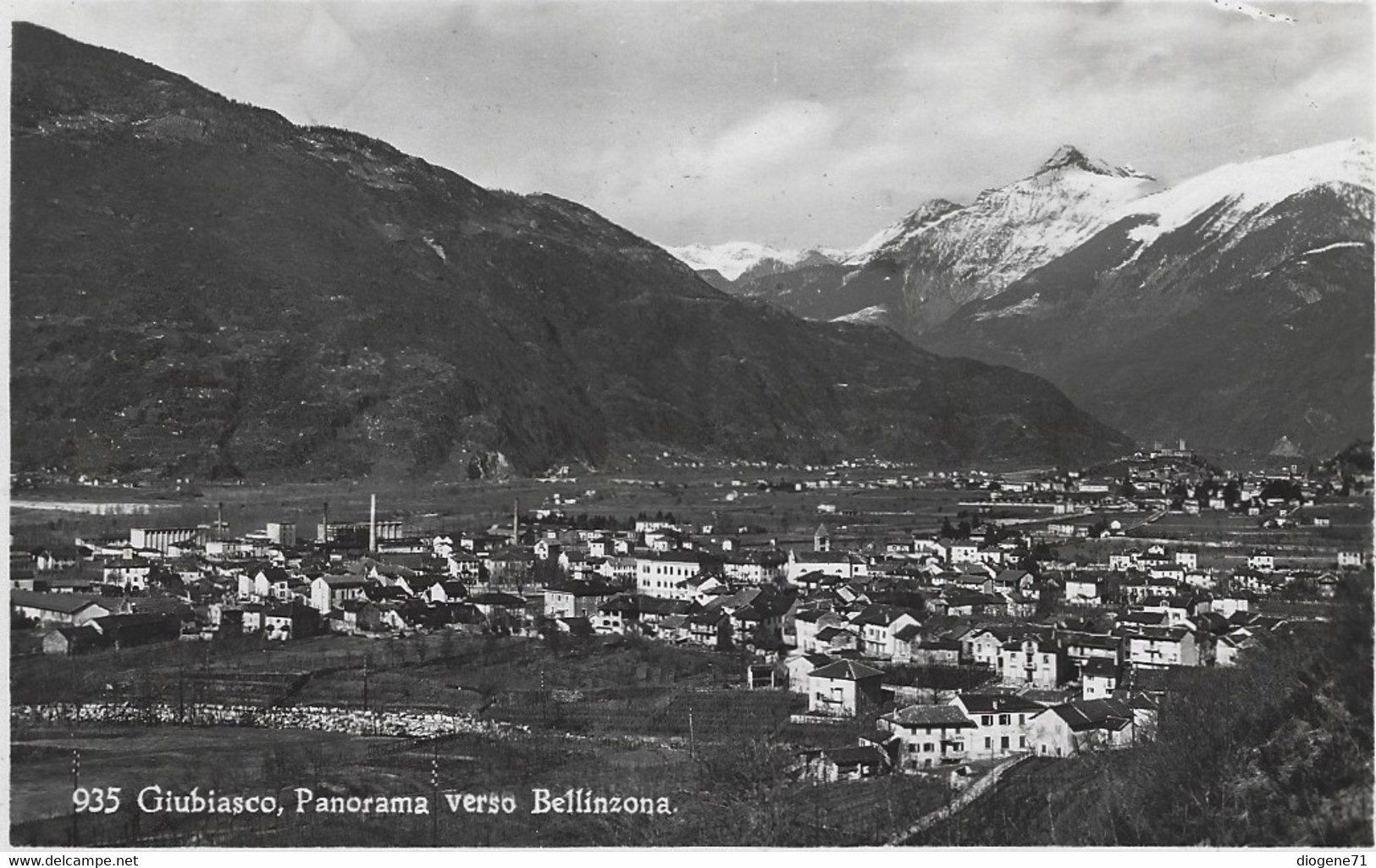 Giubiasco Panorama Verso Bellinzona 1945 - Giubiasco