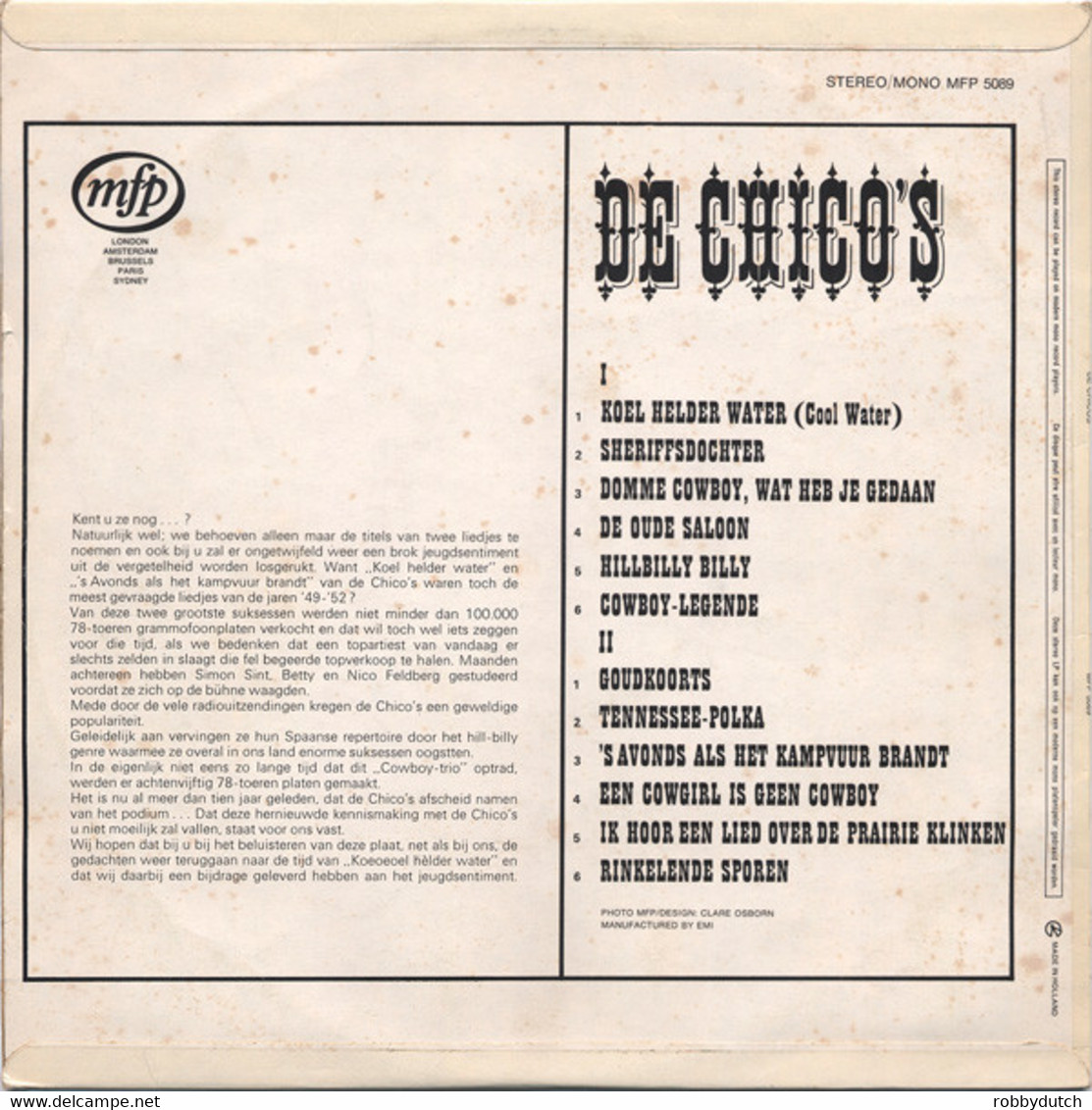 * LP *  DE CHICO' S - KOEL HELDER WATER (Holland 1970) - Autres - Musique Néerlandaise