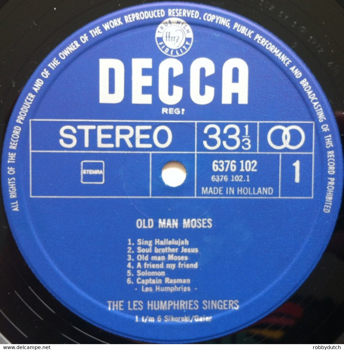 * LP *  LES HUMPHRIES SINGERS - OLD MAN MOSES (Holland 1972 EX-) - Chants Gospels Et Religieux