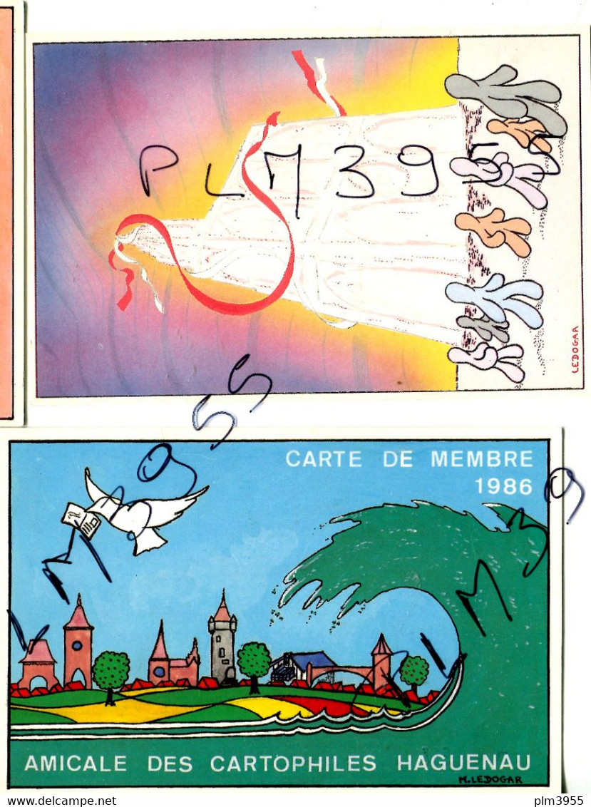 CPM   LEDOGAR  4 Cartes  Strasbourg Cathédrale  Mariage Cœur 1986 Hoerdt 1985 Haguenau 1986 - Ledogar