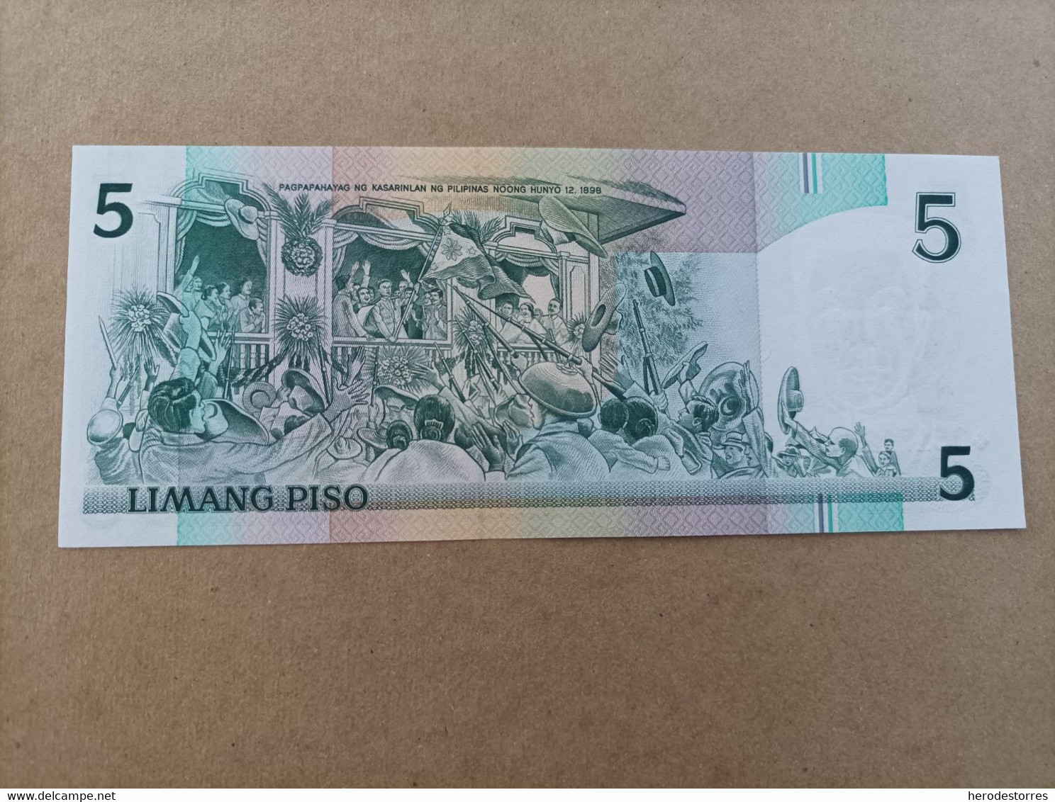 Billete De Filipinas De 5 Piso, Año 1991, Con Resello Conmemorativo Y Asterisco, Muy Raro, UNC - Philippines