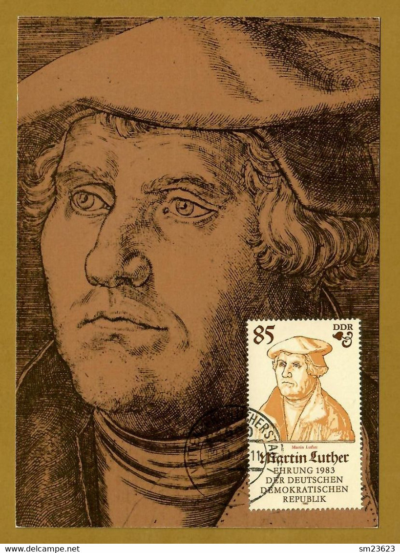 DDR 1982  Mi.Nr. 2757 , 500. Geburtstag Von Martin Luther - Maximum Card - Lutherstadt Wittenberg 09.11.1982 - Teologi