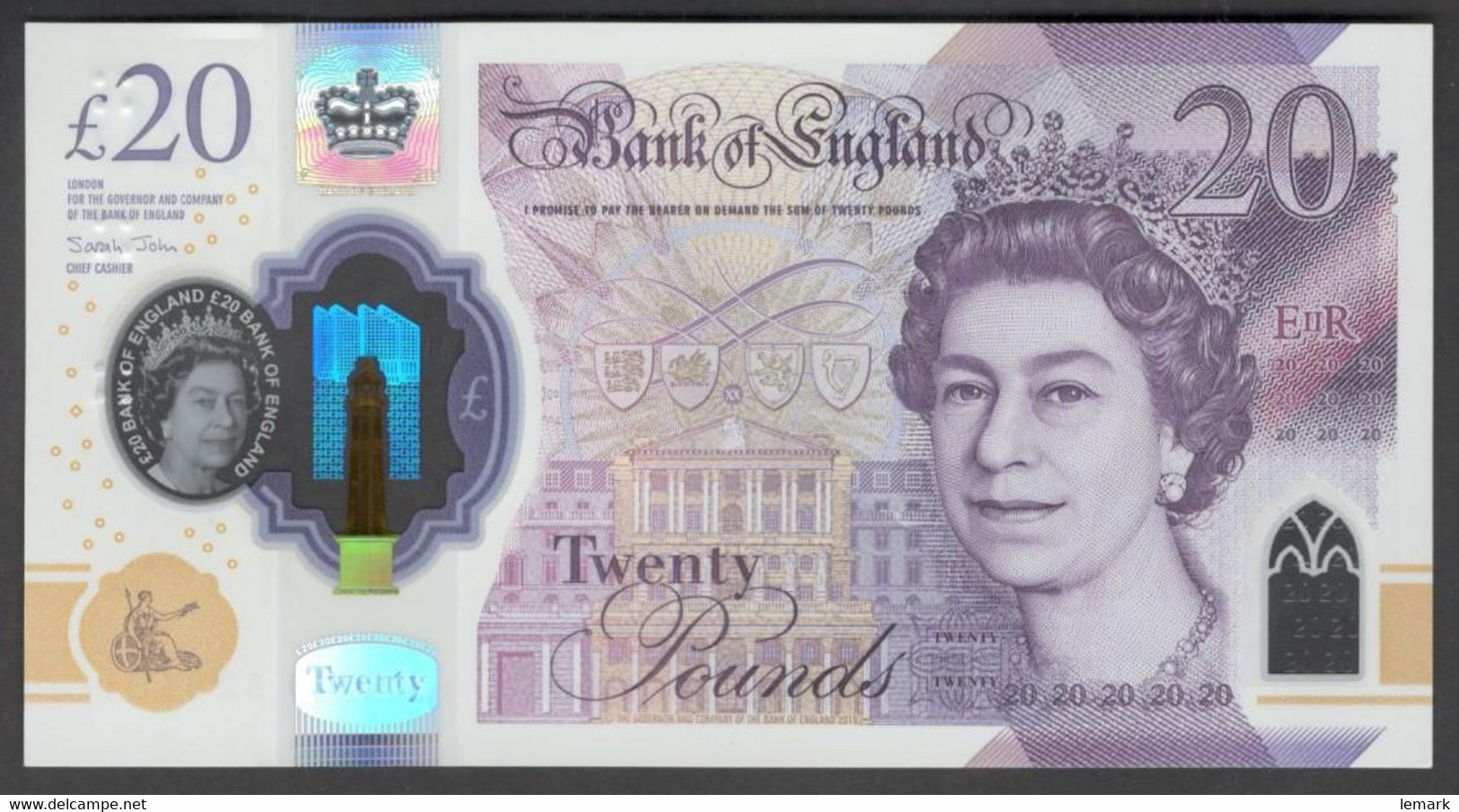 United Kingdom 20 Pound 2018 P396 UNC - 20 Pounds