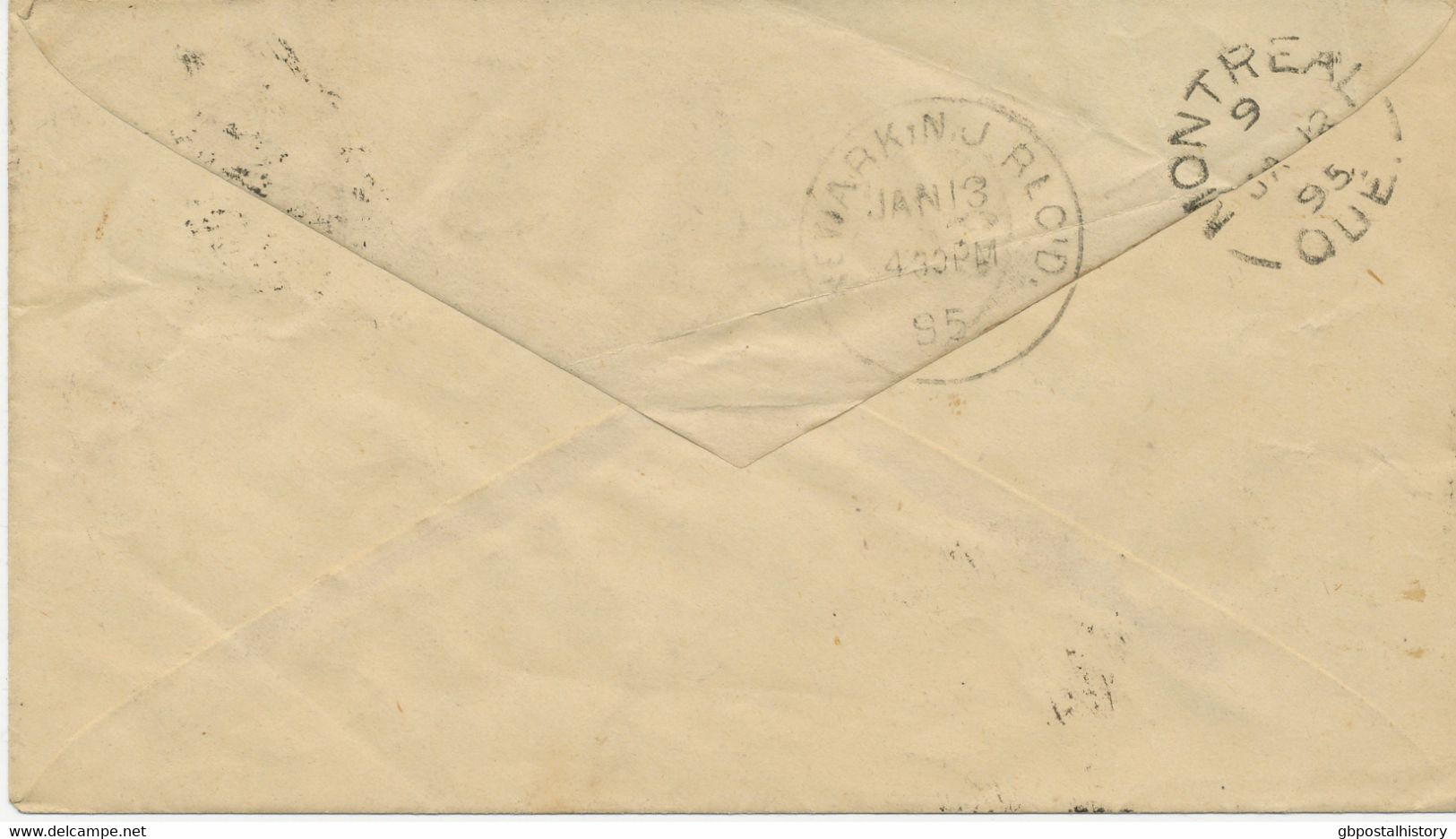 KANADA 1895, Queen Victoria 3 C A. Pra.-Bf M. Stummer Stempel Entwertet, Außerdem Bahnpost-Stpl., N. USA - Brieven En Documenten