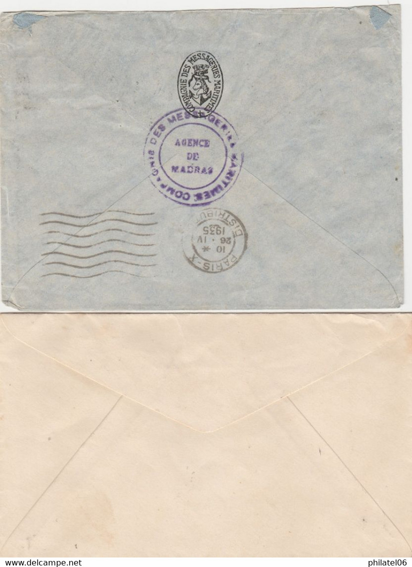 INDE    2 LETTRES - Covers & Documents