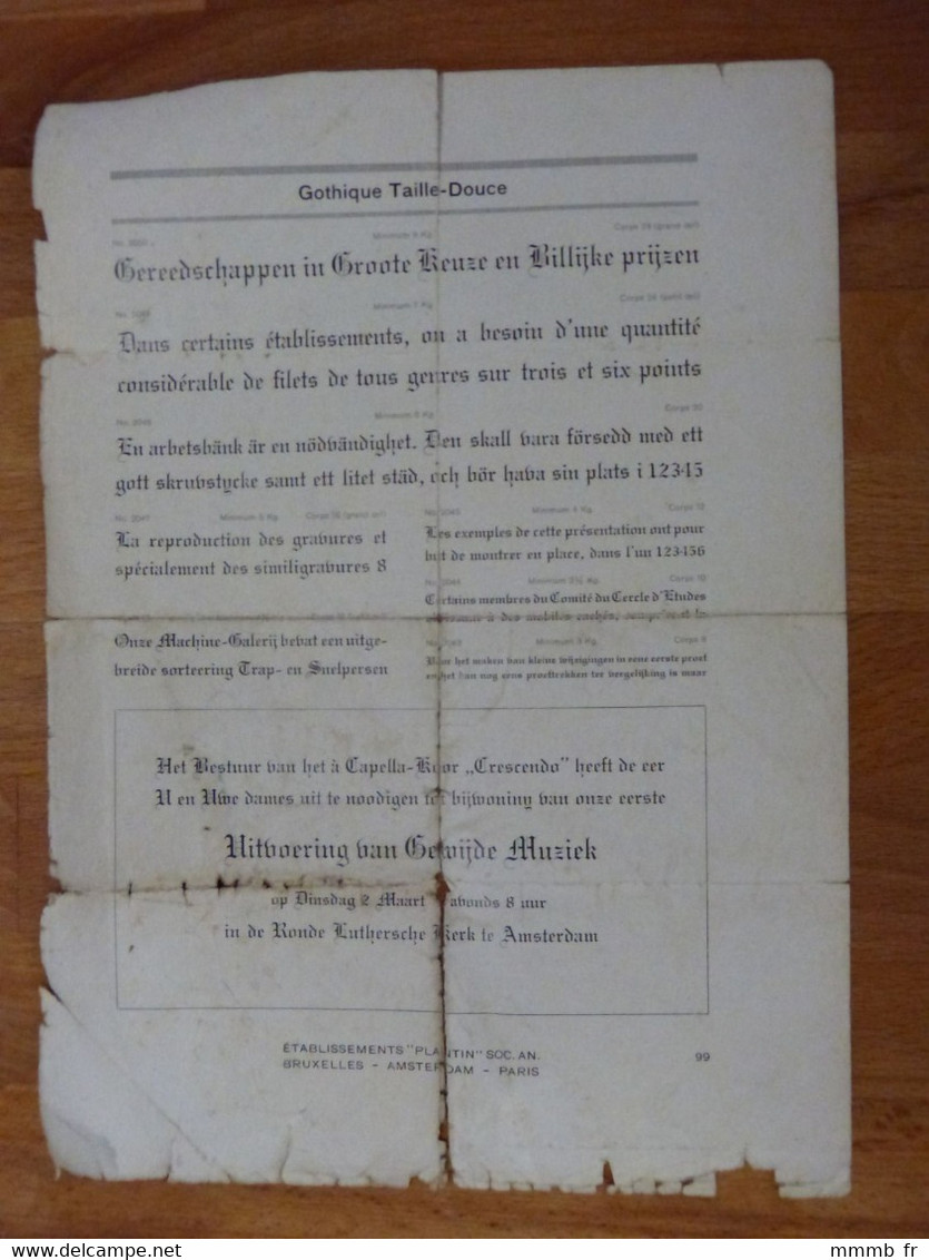 EXEMPLES DE POLICE DE CARACTERES GOTHIQUE MOYEN-AGE DIFFERENTS CORPS - Imprenta & Papelería