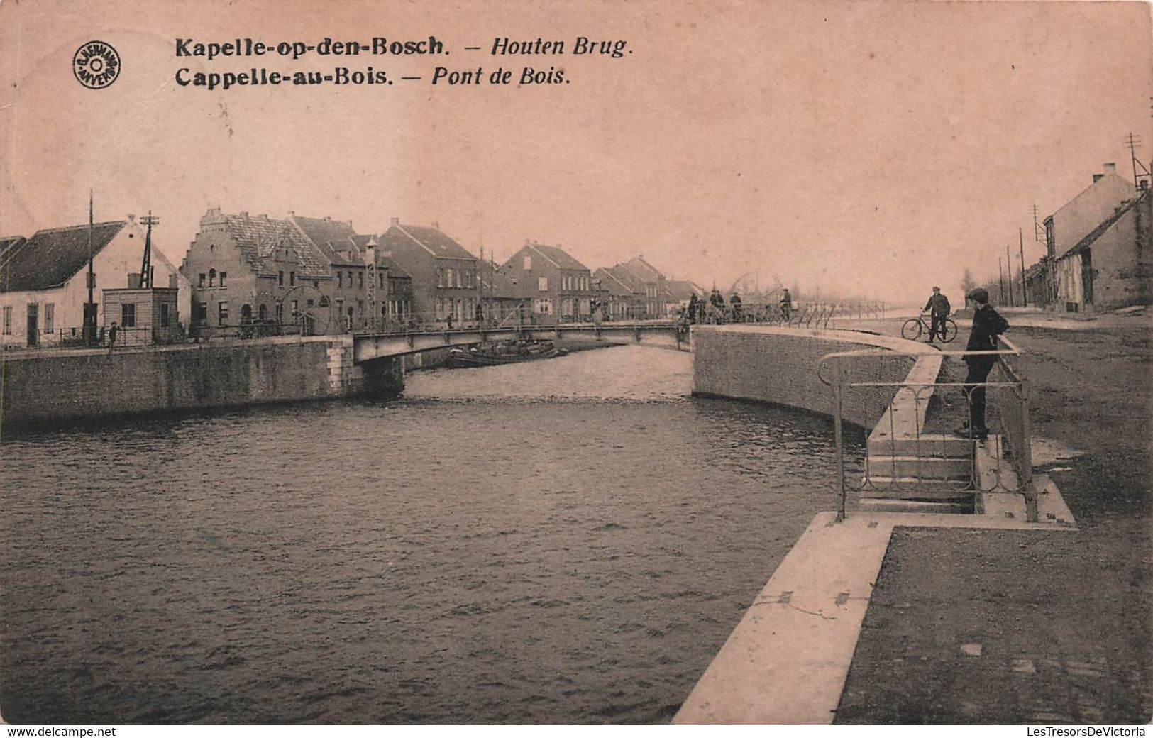 CPA Kapelle Op Den Bosch - Cappelle Au Bois - Pont De Bois - Houten Brug - Animé - Kapelle-op-den-Bos