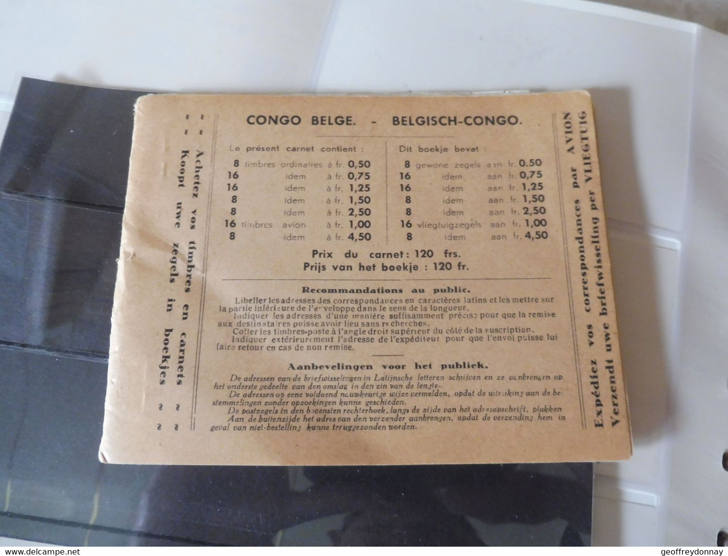 Congo Carnet Boekje A5 Mnh Neuf ** Perfect Tres Rare Dont Une Feuille Avec Planche 1 Le 2.5 Fr - Booklets