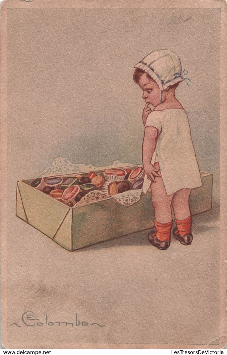 CPA Illustrateur - Colombo - Enfant Devant Une Boite De Patisseries - Gourmandises - Colombo, E.