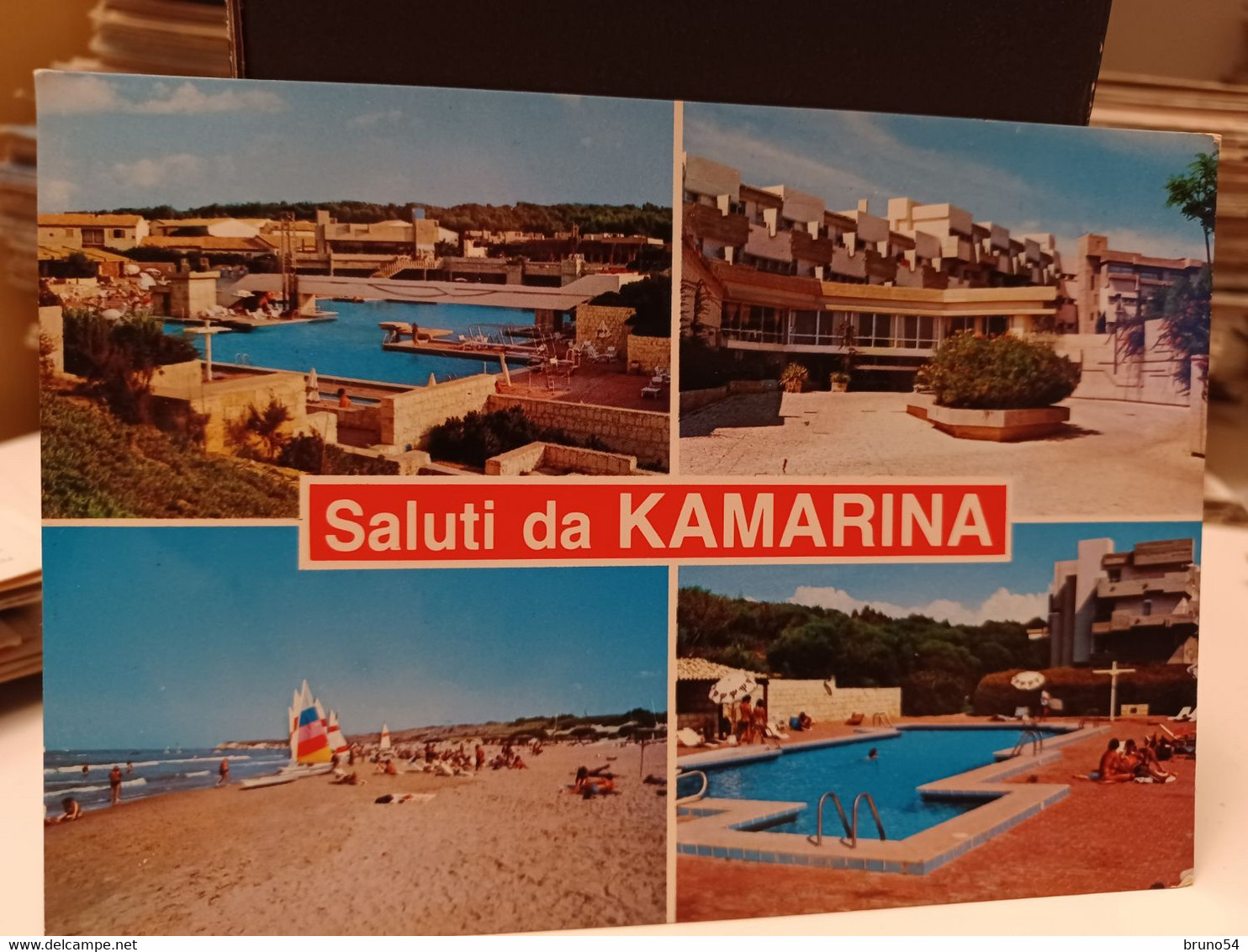 Cartolina Saluti Da Kamarina Provincia Ragusa  Club Mediterranee, Spiaggia , Piscina - Ragusa